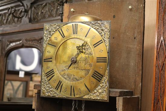 P. Boner, Redlynch. An 18th century 30 hour oak longcase clock with engraved dial, c.1770, Height 189.5cm